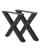Pieds pour table en acier, croix X