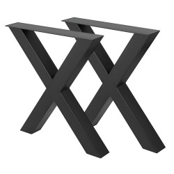 Pieds pour table en acier, croix X